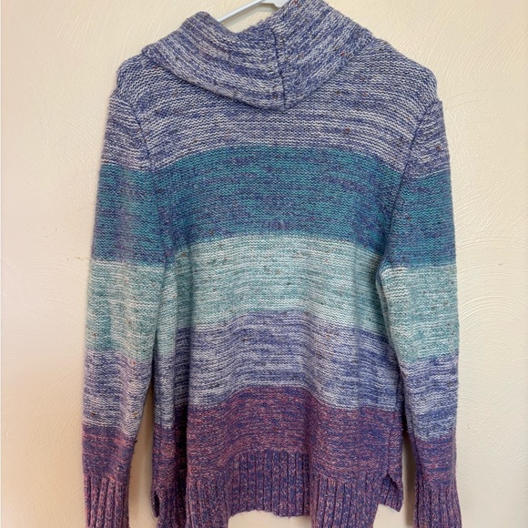 Christopher & Banks XL Cowl Neck Knit Sweater | Multicolor Cozy Fall Pullover - Picture 8 of 8